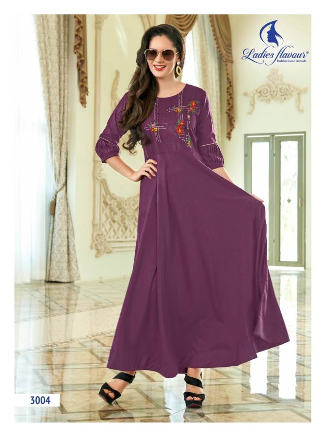 Ladies Flavour Present Miss Gold Long Kurti Collection