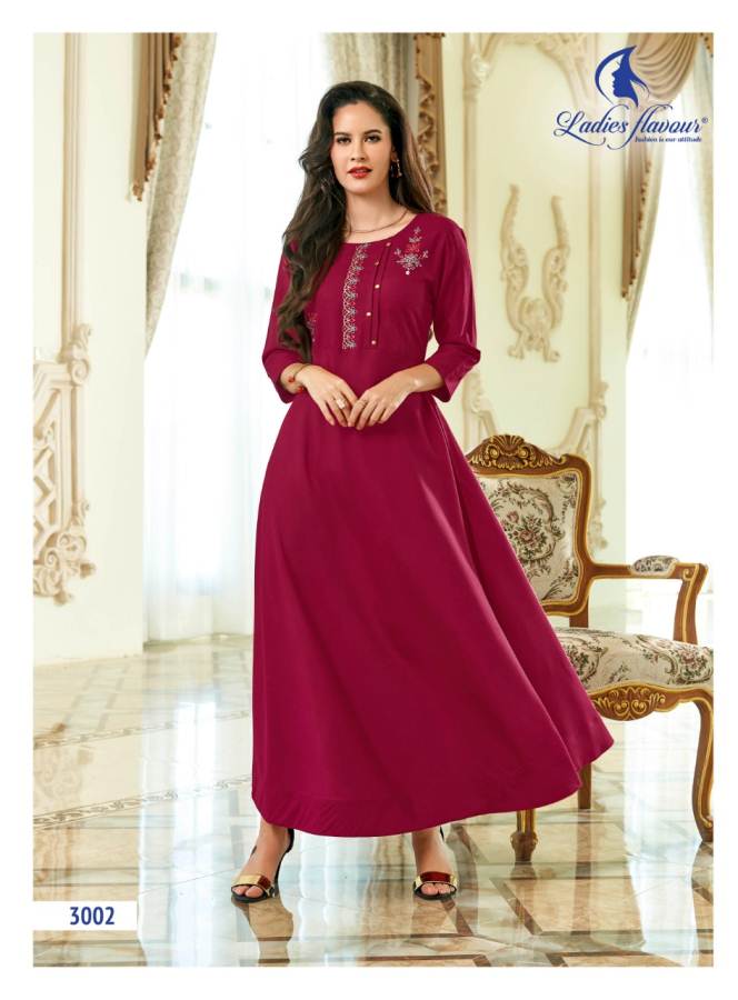 Ladies Flavour Present Miss Gold Long Kurti Collection