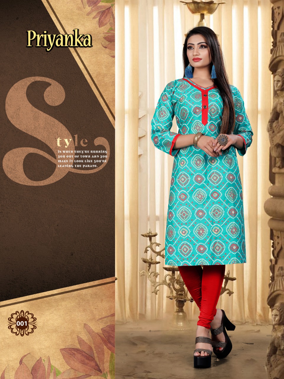 Priyanka Pure Cotton Printed Kurtis Collection.