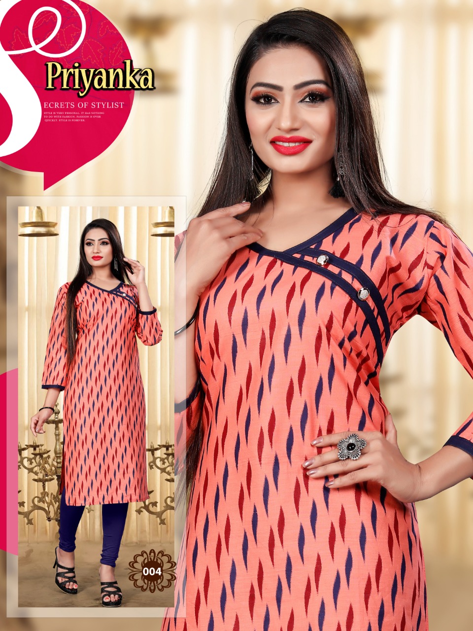 Priyanka Pure Cotton Printed Kurtis Collection.