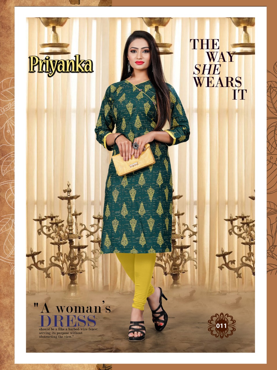 Priyanka Pure Cotton Printed Kurtis Collection.