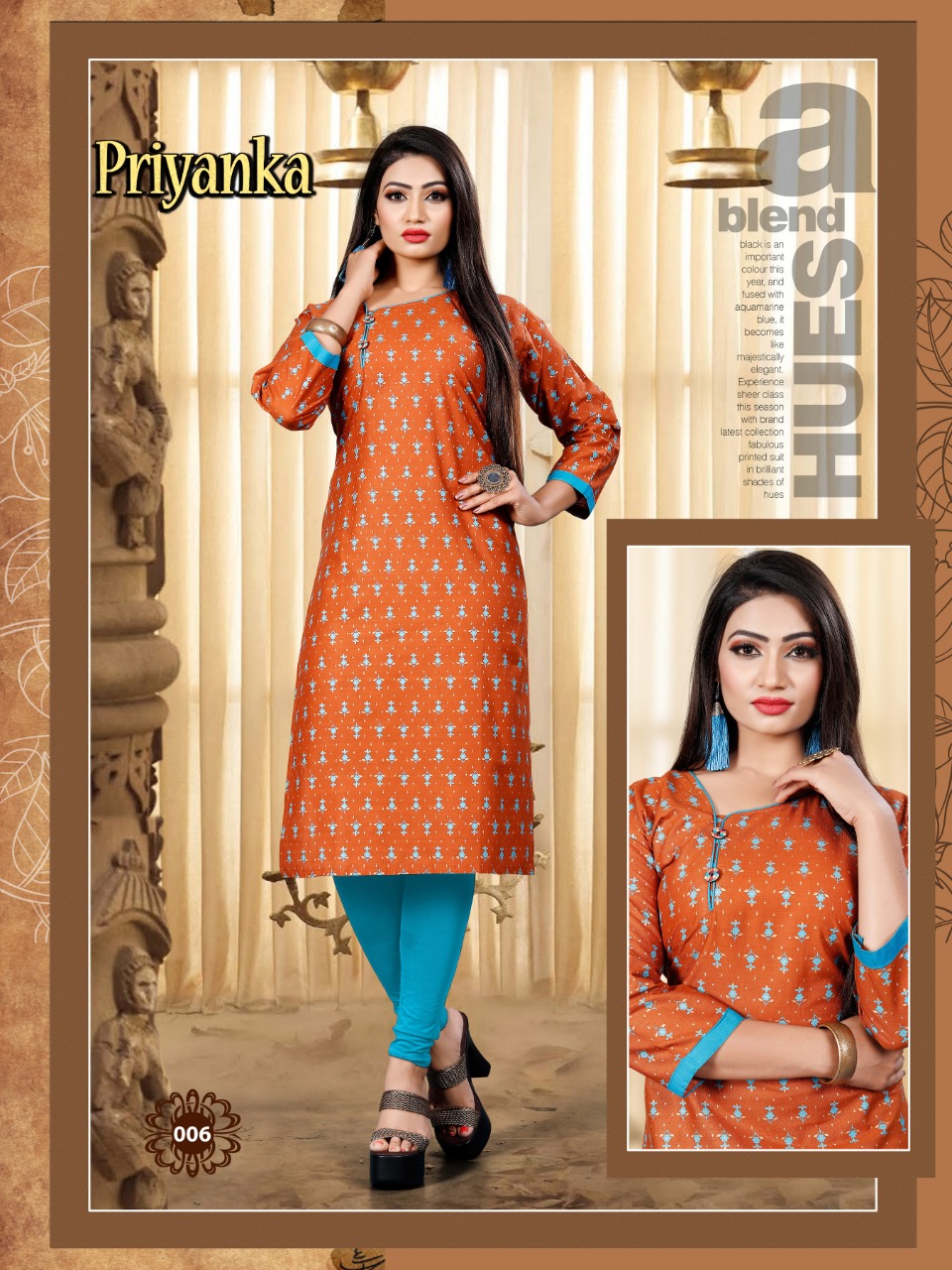 Priyanka Pure Cotton Printed Kurtis Collection.