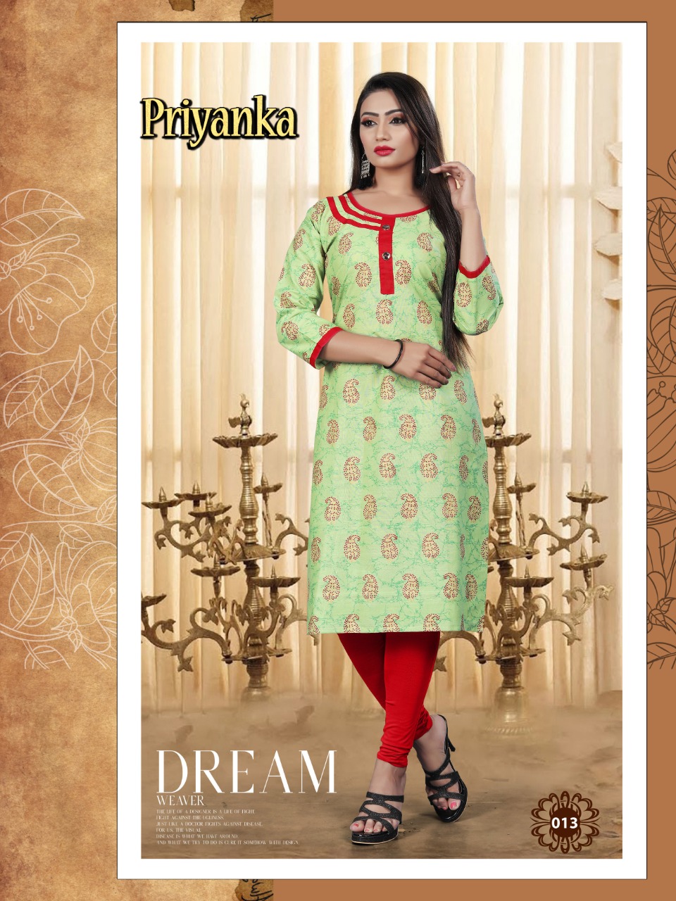 Priyanka Pure Cotton Printed Kurtis Collection.