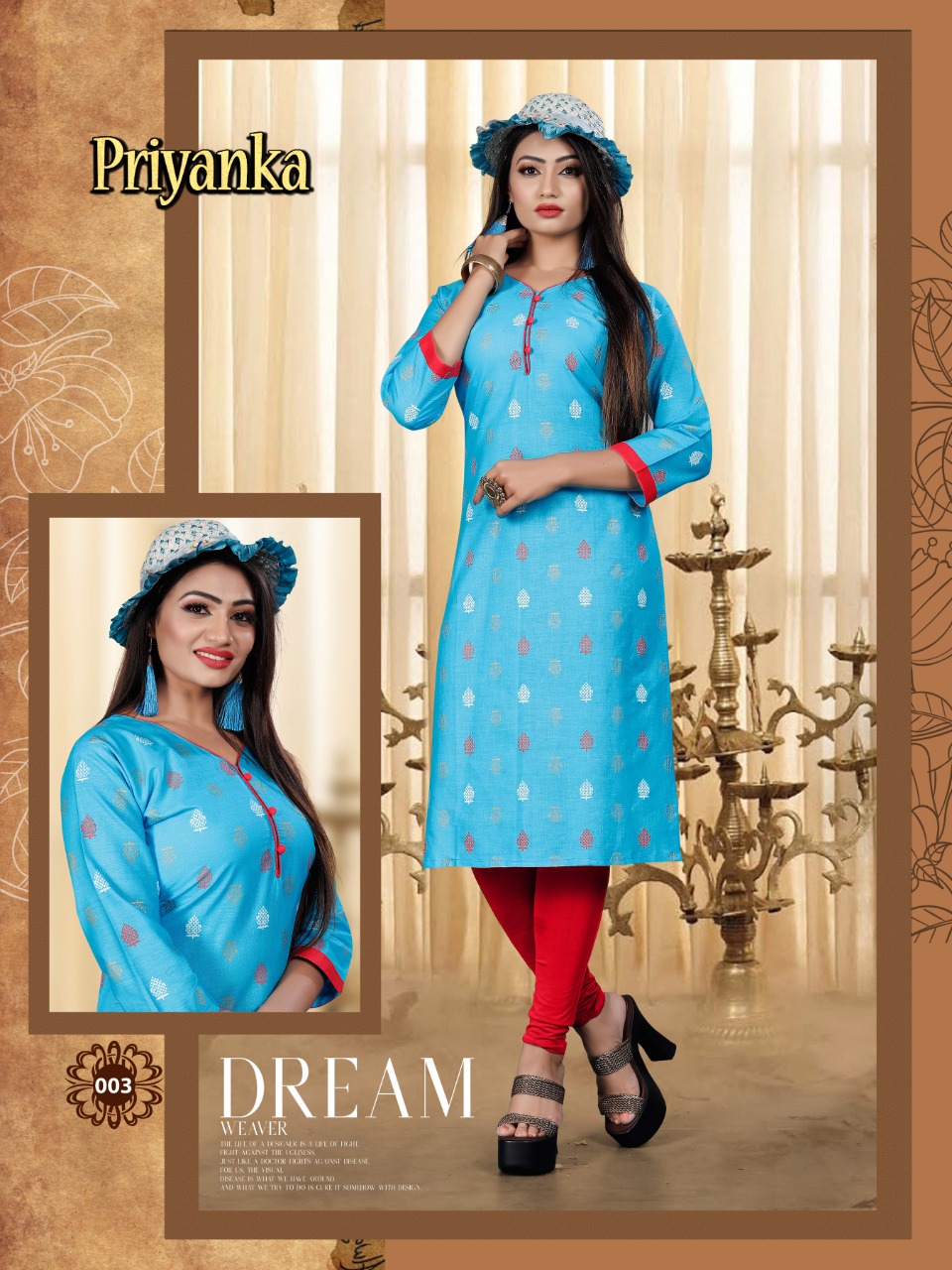 Priyanka Pure Cotton Printed Kurtis Collection.