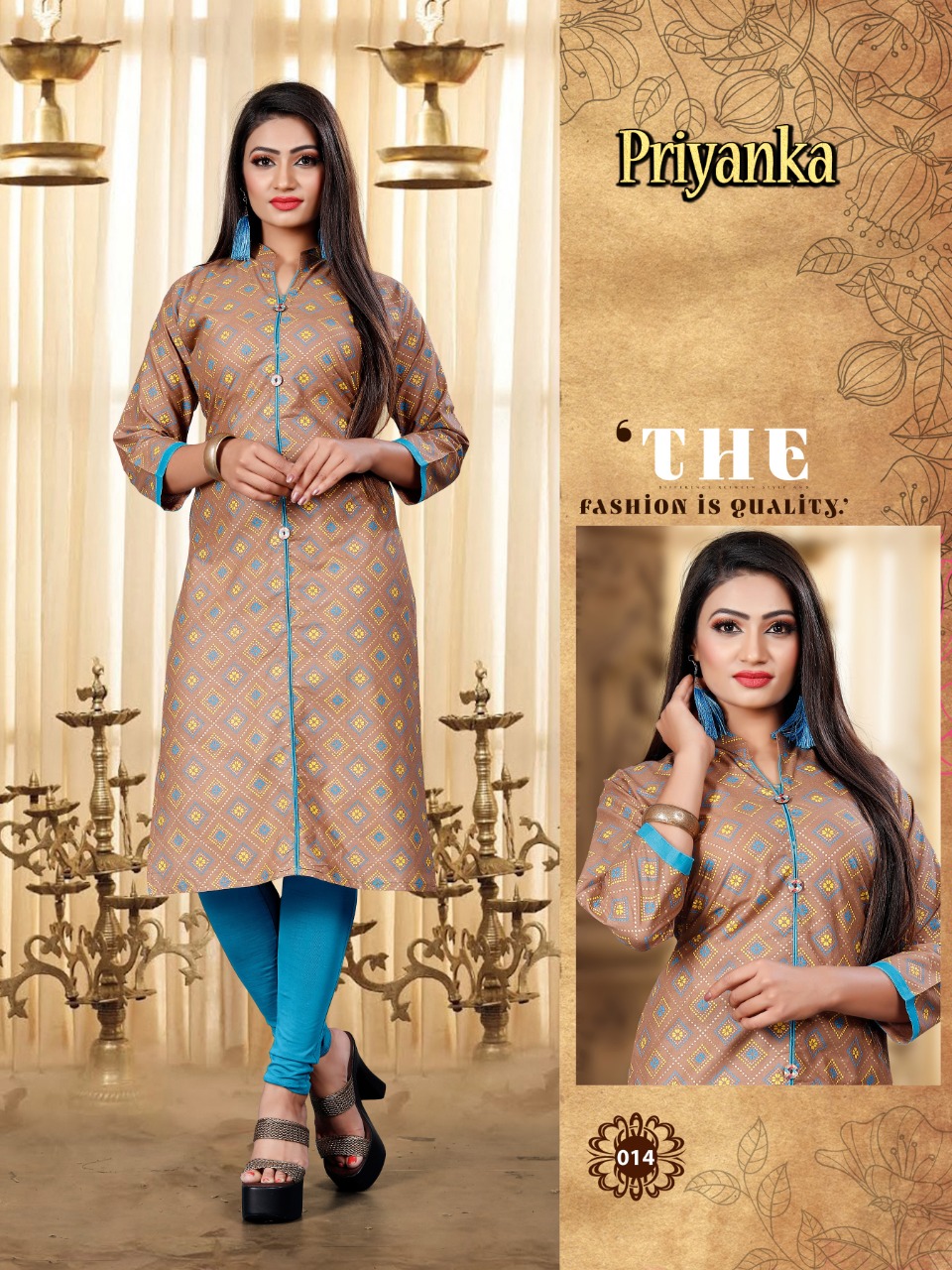 Priyanka Pure Cotton Printed Kurtis Collection.