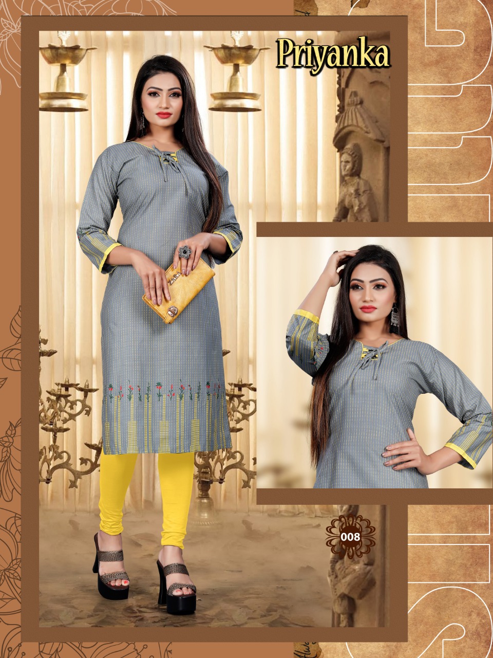 Priyanka Pure Cotton Printed Kurtis Collection.