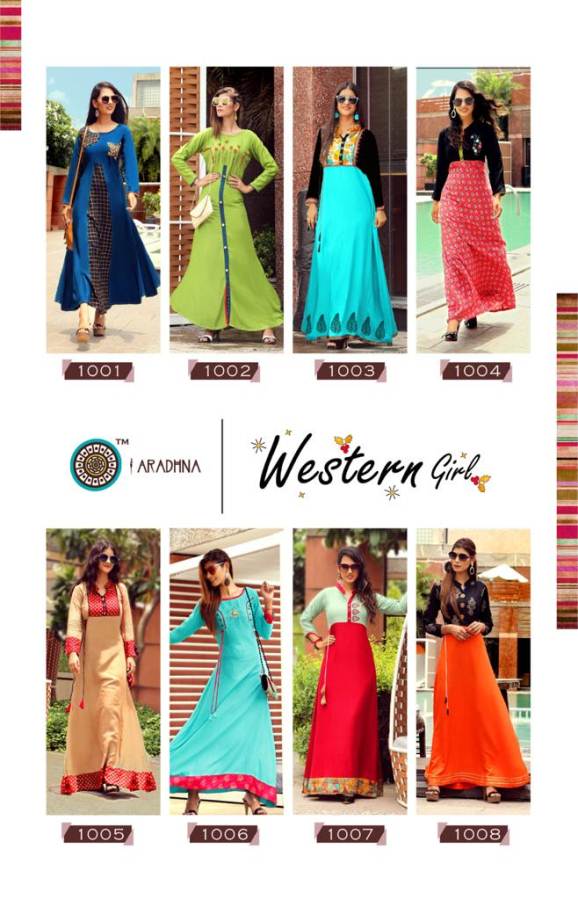 Aradhna Present Western Girl Long Kurti Collection