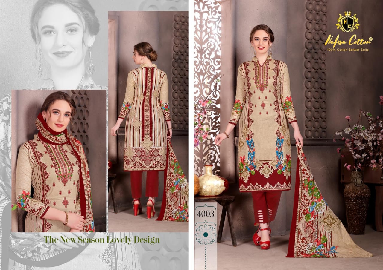 Nafisa Cotton Reshma Karachi Queen Vol 4 Wholesale Catalogue
