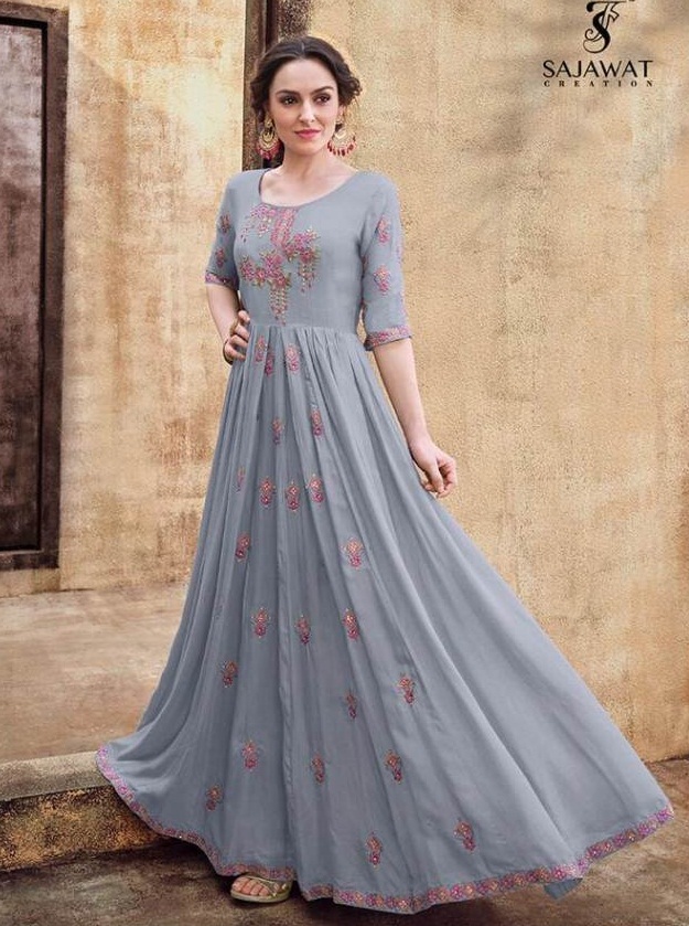 Sajawat Present Rangriti Embroidered Long Gown Collection.