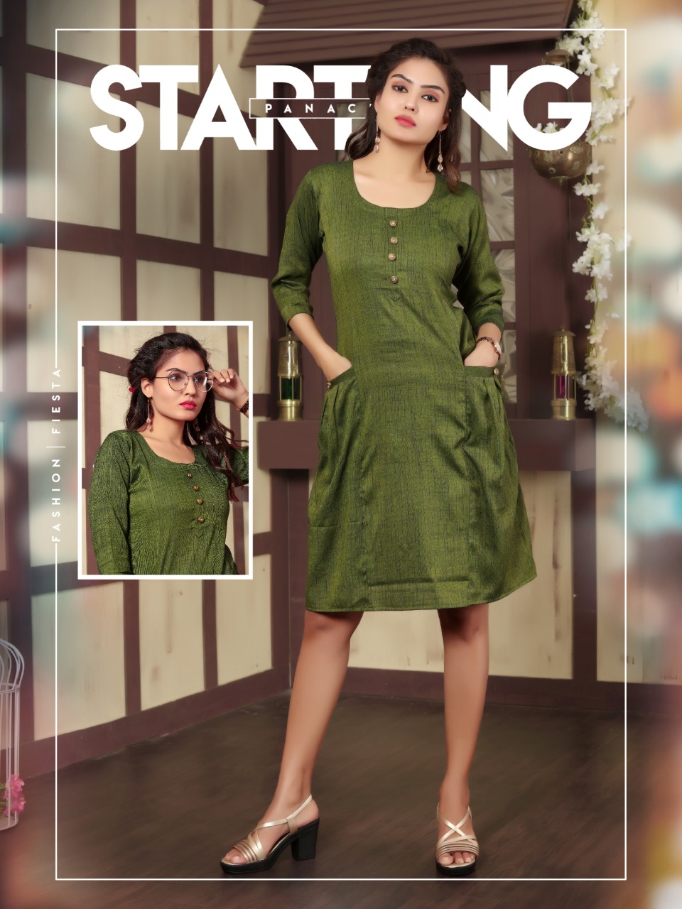 Daisy Two Tone Rayon Round Kurti Collection