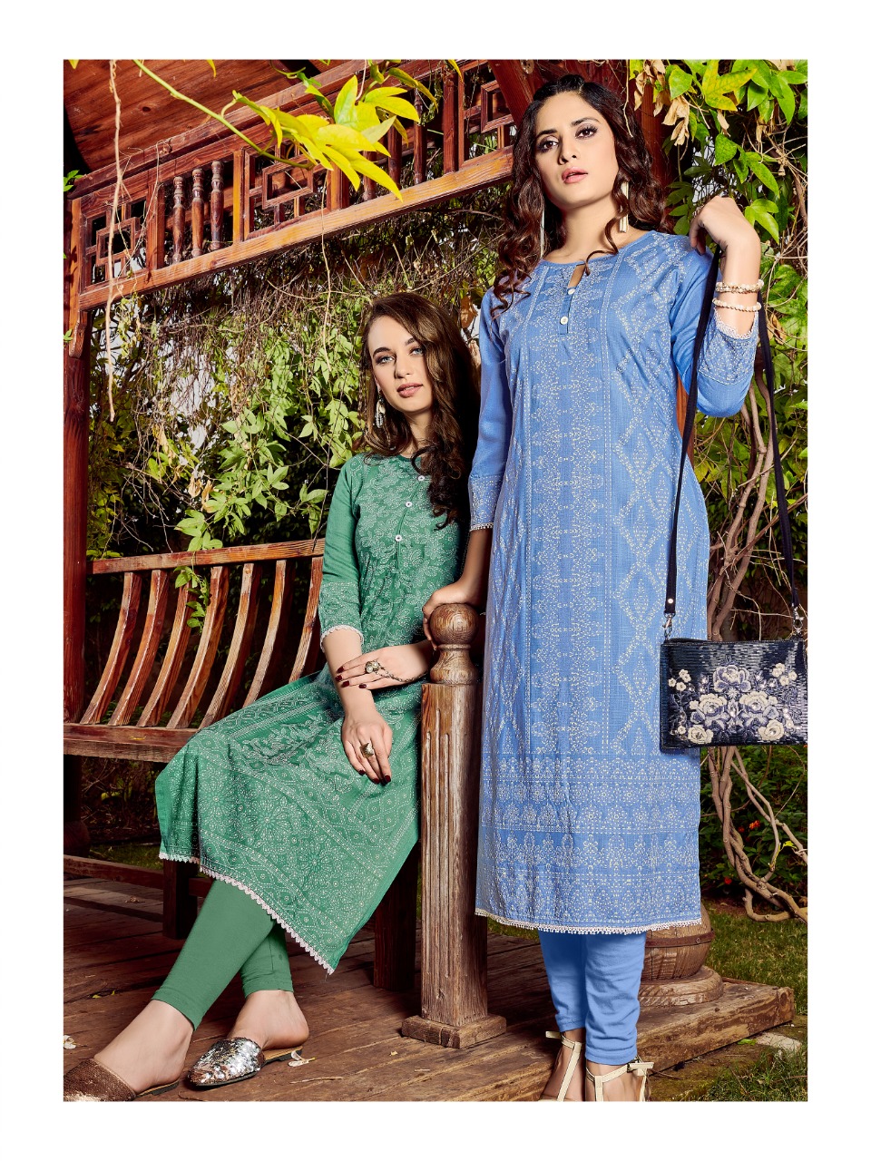 Art Ridh Presents Mall Culture Collection Of Slub Rayon Lakhnavi Printed Designer Kurtis