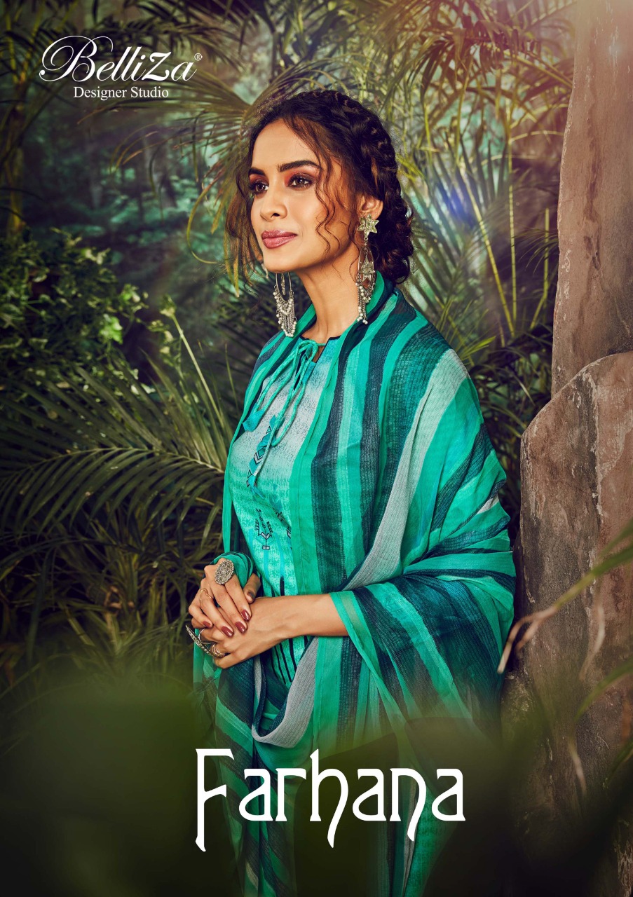 Belliza Present Farhana  Digital Printed Dress Material