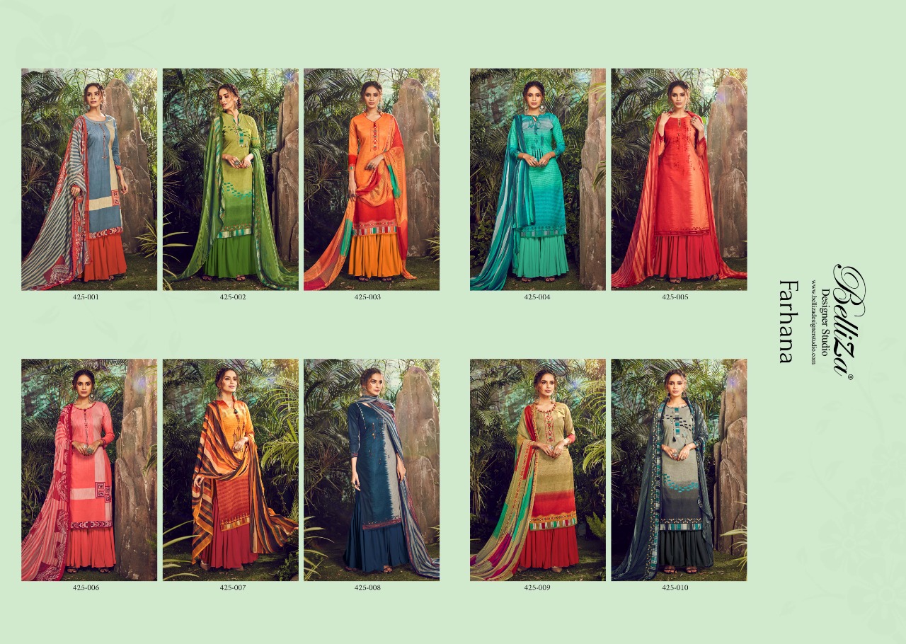 Belliza Present Farhana  Digital Printed Dress Material