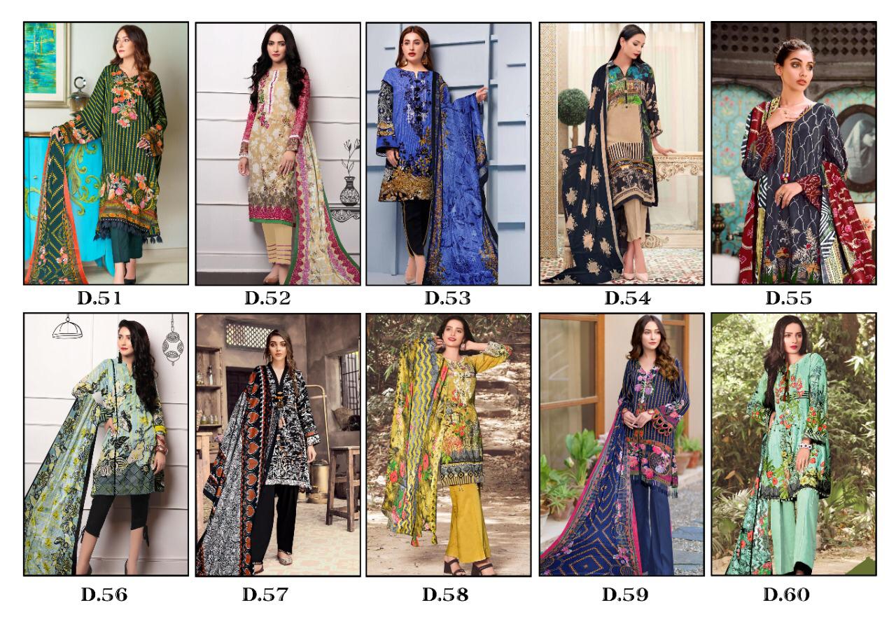 Gul Ahmed Vol 6 Pure Lawn Collection With Mal Mal Dupatta