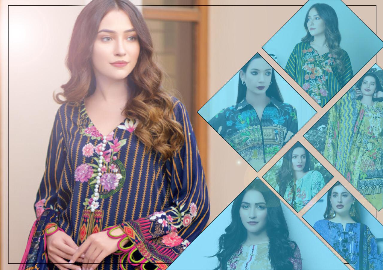 Gul Ahmed Vol 6 Pure Lawn Collection With Mal Mal Dupatta