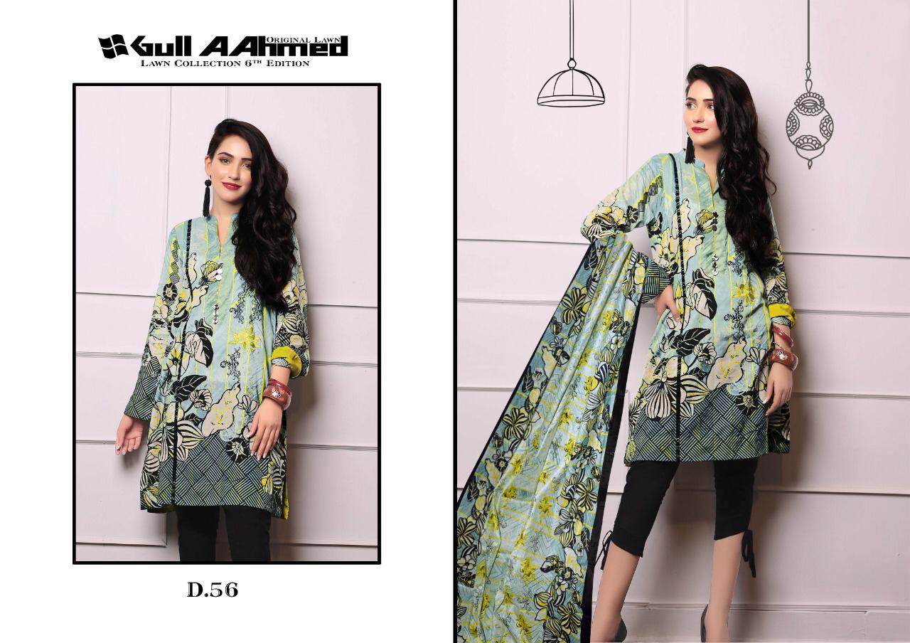 Gul Ahmed Vol 6 Pure Lawn Collection With Mal Mal Dupatta