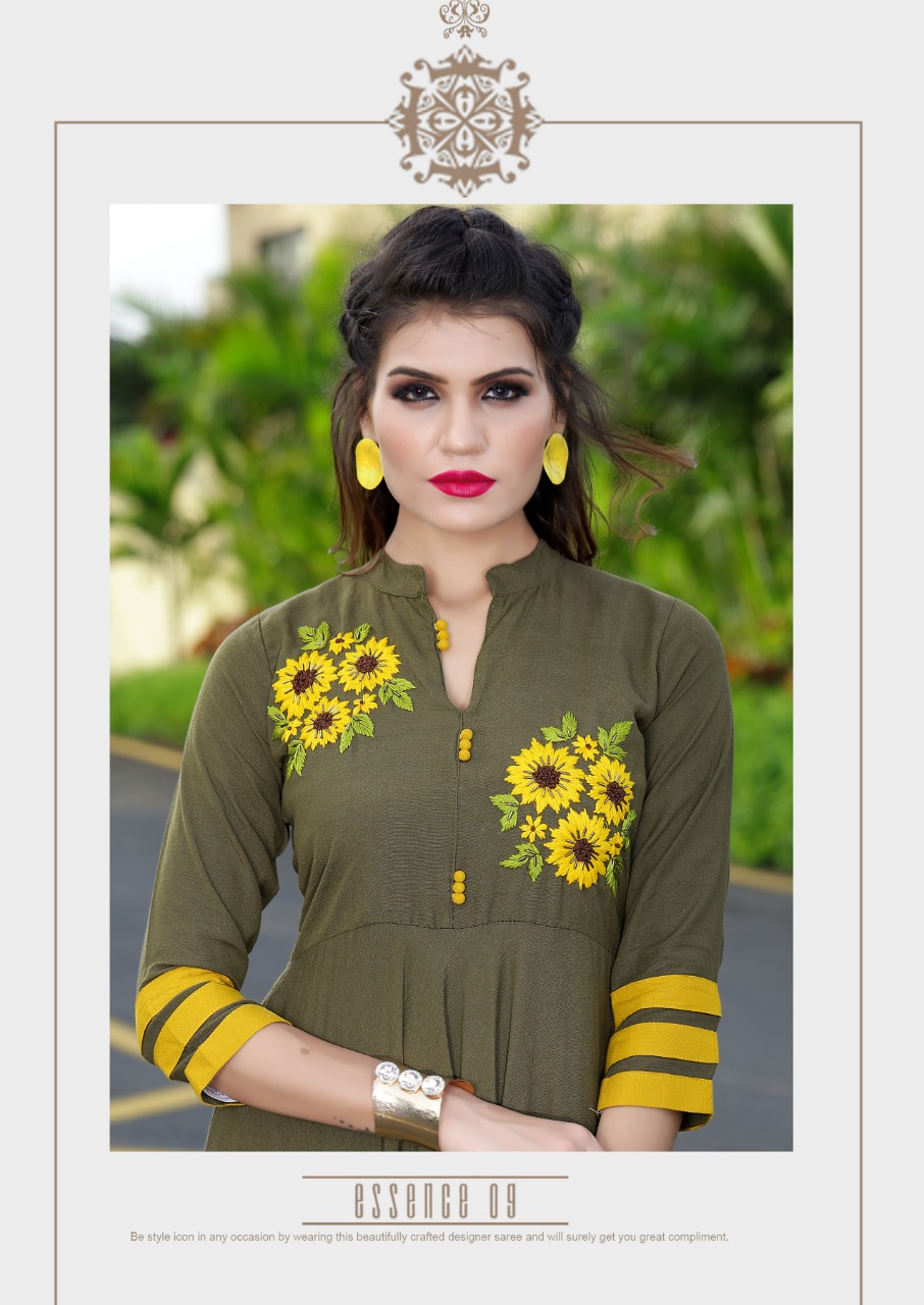 Koodee Present Kashida Long Gown Types Kurtis Catalogue.