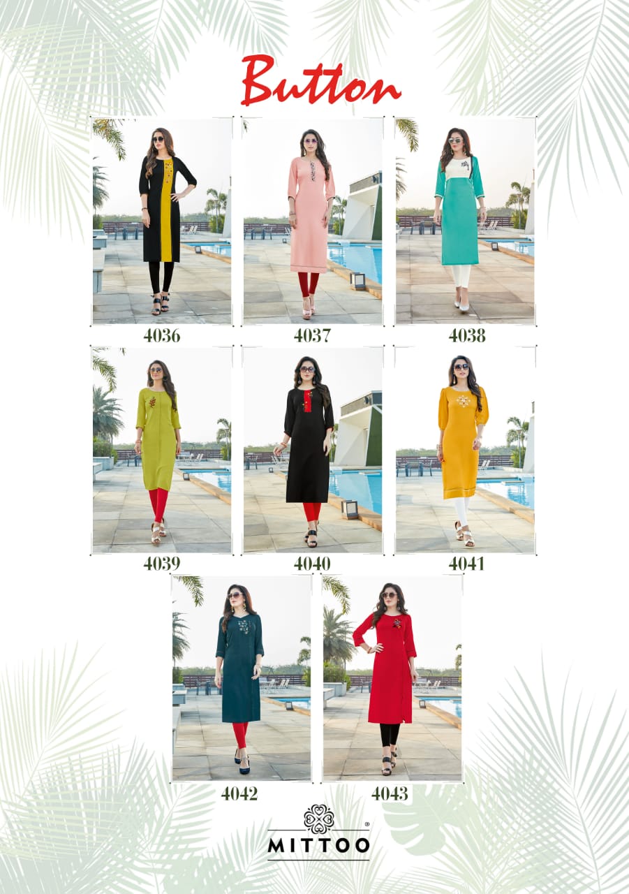 Mittoo Present  Button  Kurtis Catalogue