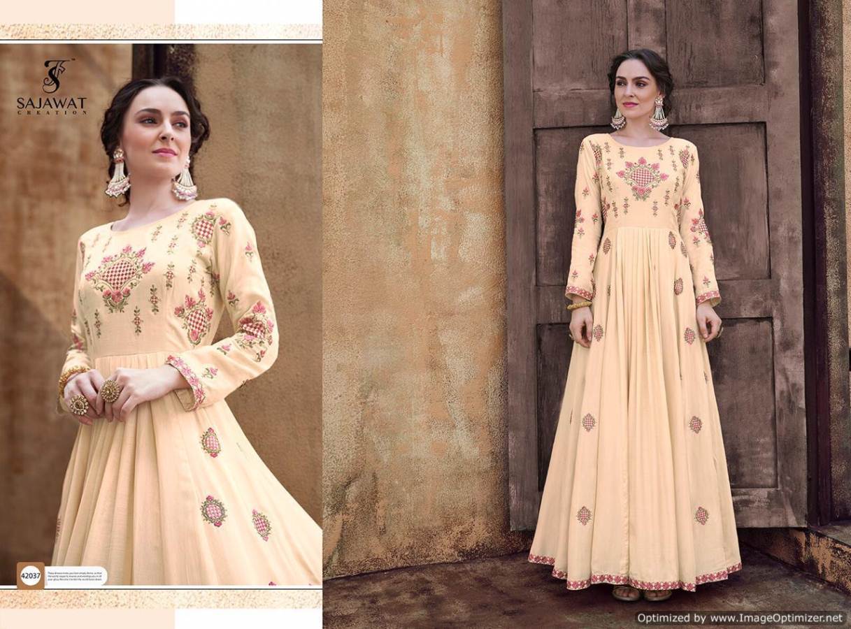 Sajawat Present Rangriti Embroidered Long Gown Collection.