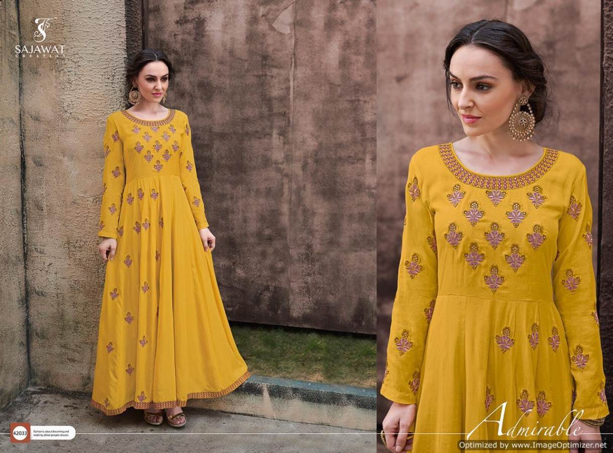 Sajawat Present Rangriti Embroidered Long Gown Collection.