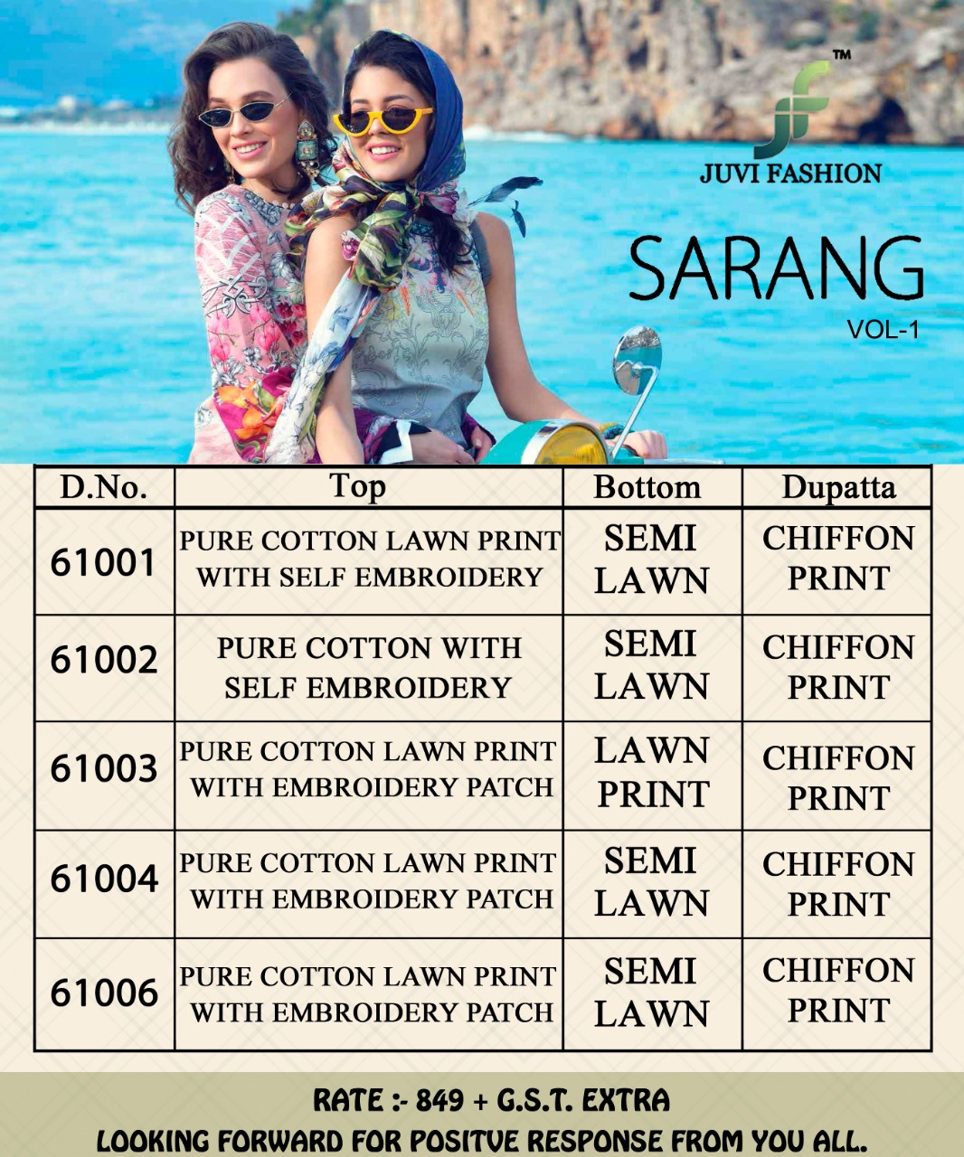 Sarang Vol 1 Lawn Pakistani Salwar Suits Collection.