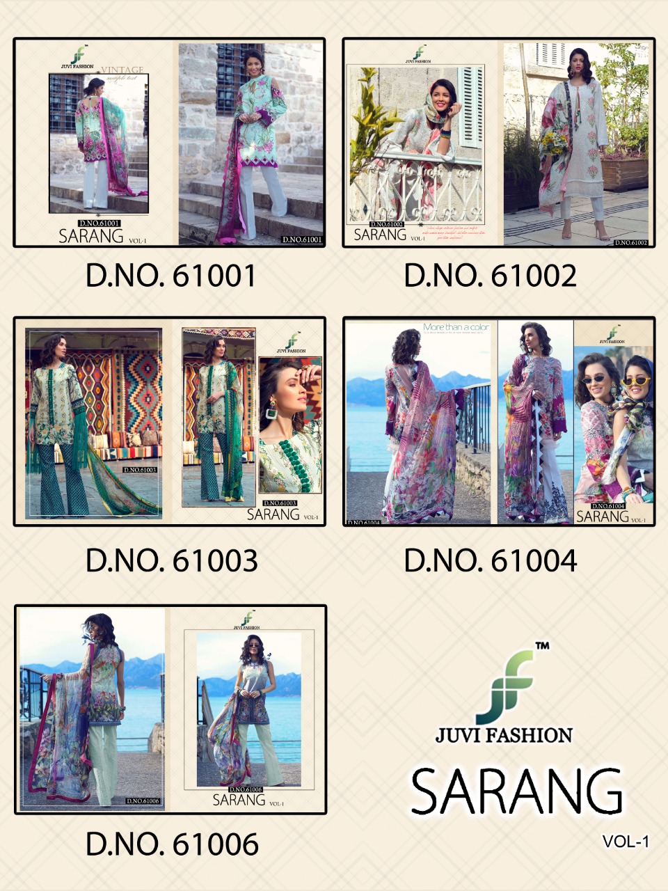 Sarang Vol 1 Lawn Pakistani Salwar Suits Collection.