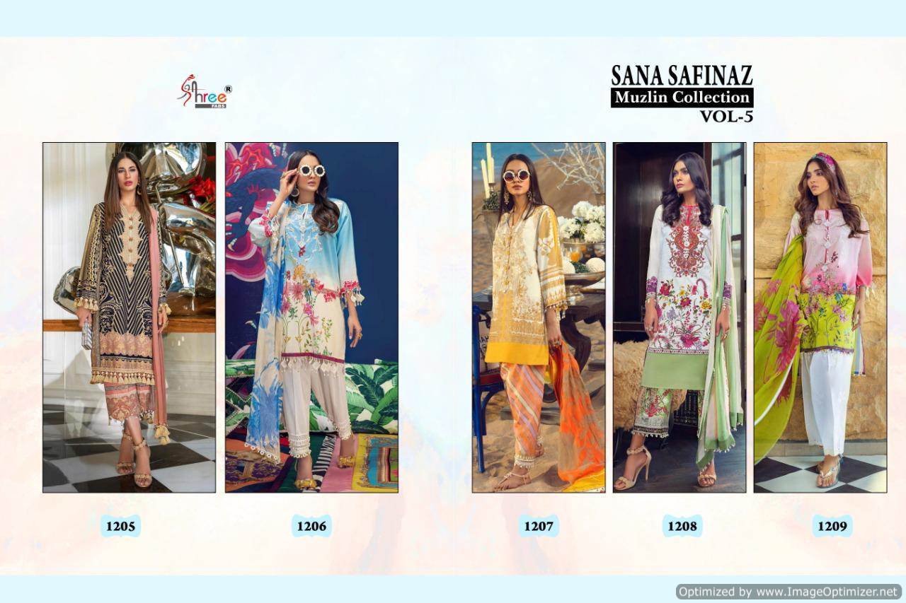 Shree Present Sana Safinaz Muzlin Collection Vol 5 Pakistani Suits