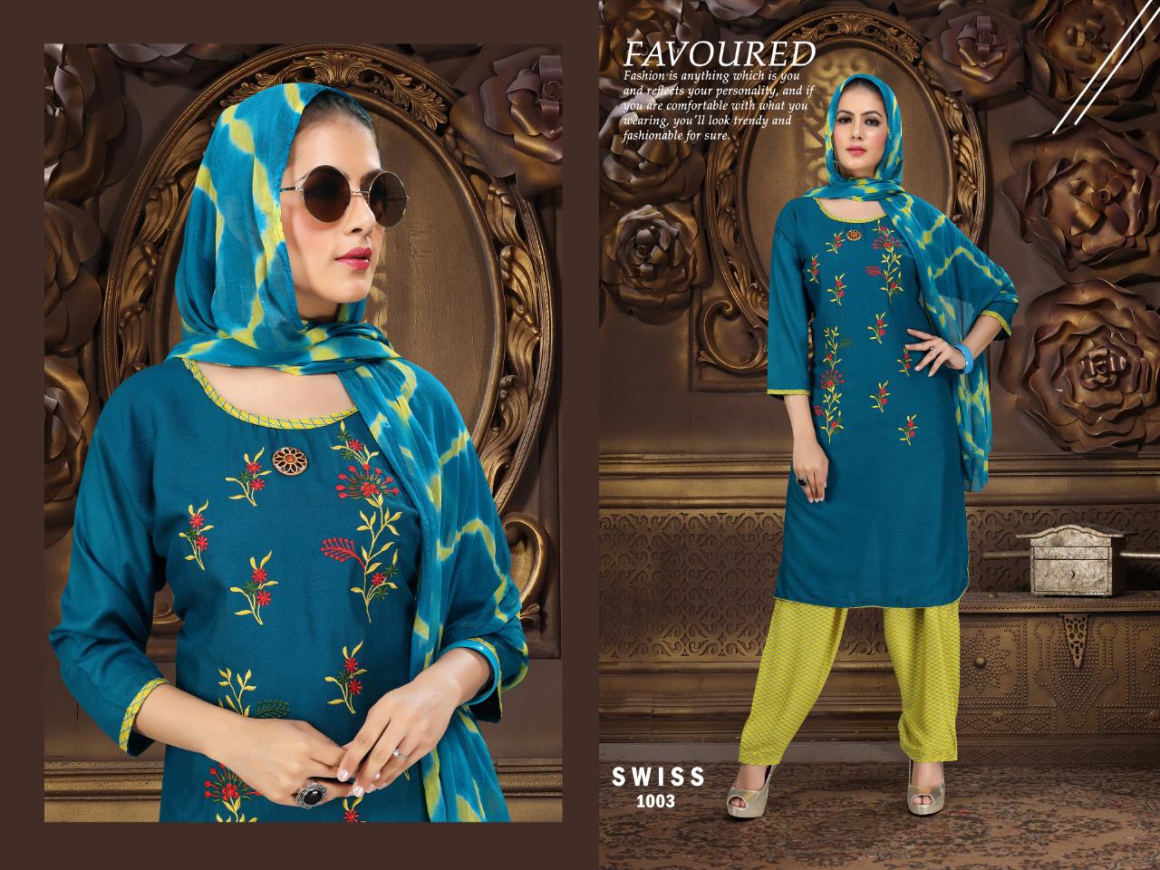 Swiss Kurti With  Patiyala  Ready Made Collection