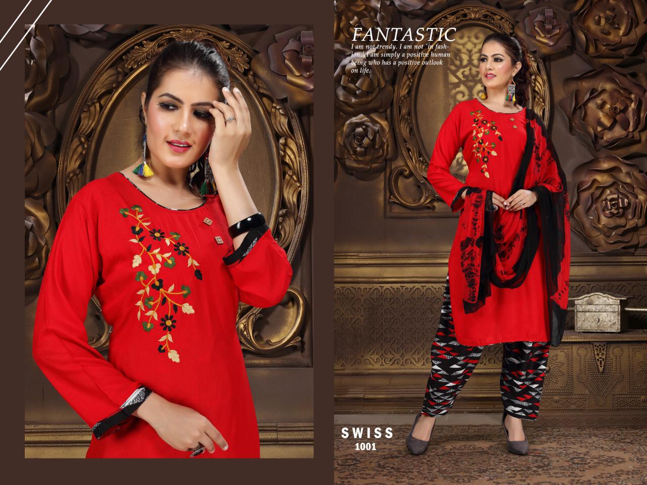 Swiss Kurti With  Patiyala  Ready Made Collection