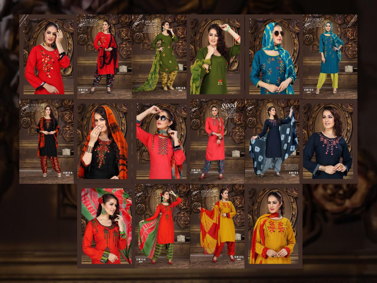 Swiss Kurti With  Patiyala  Ready Made Collection