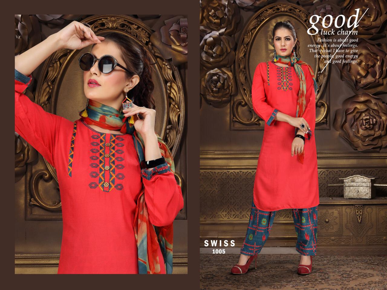 Swiss Kurti With  Patiyala  Ready Made Collection