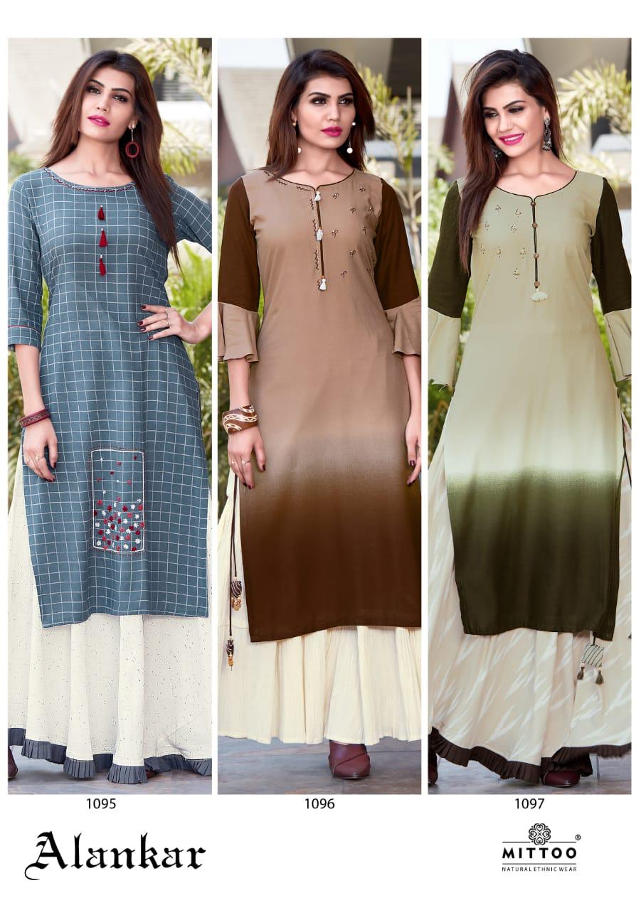 Mittoo Presents Alankar Catalogue Kurtis With Plazzo