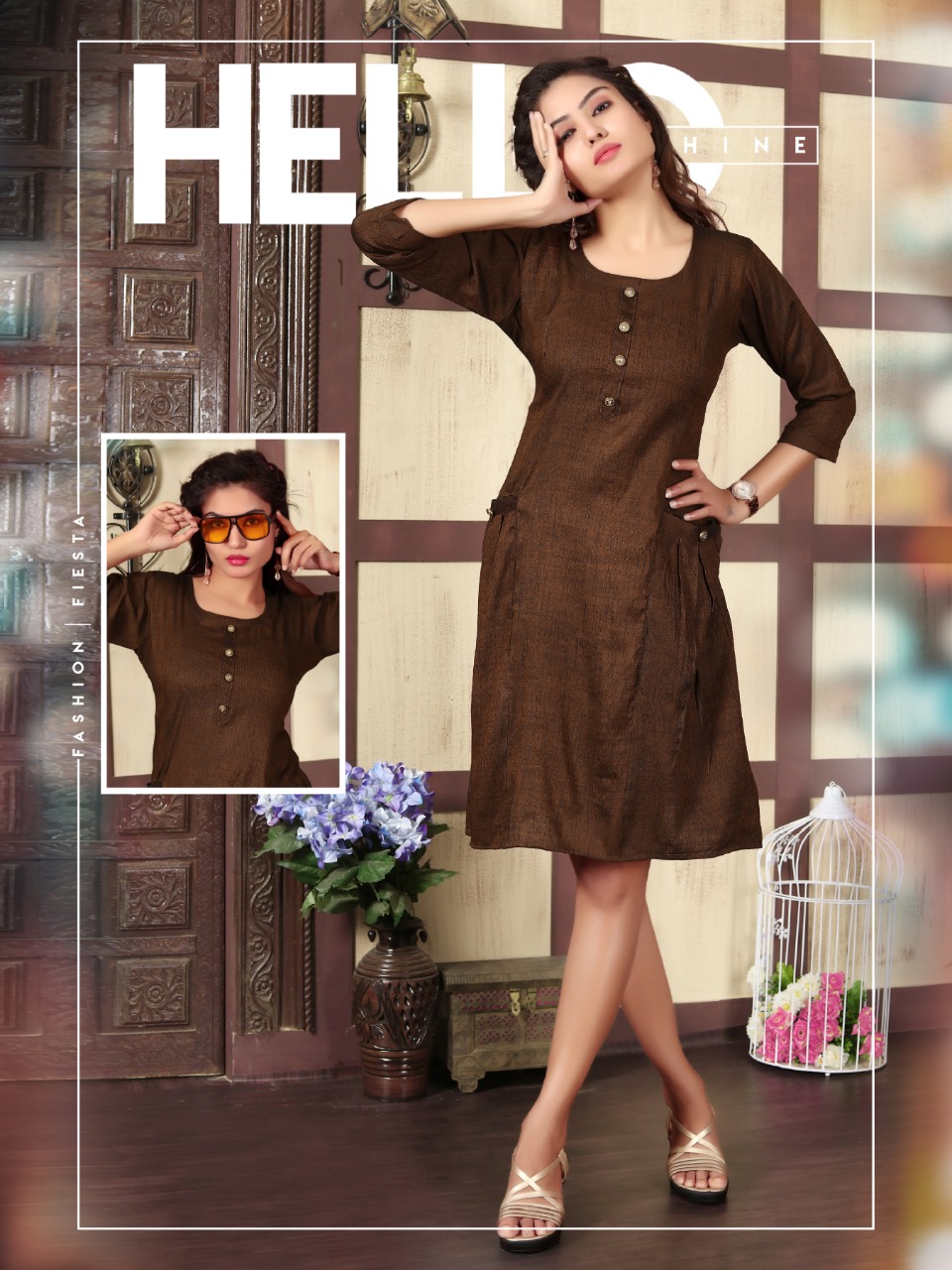 Daisy Two Tone Rayon Round Kurti Collection