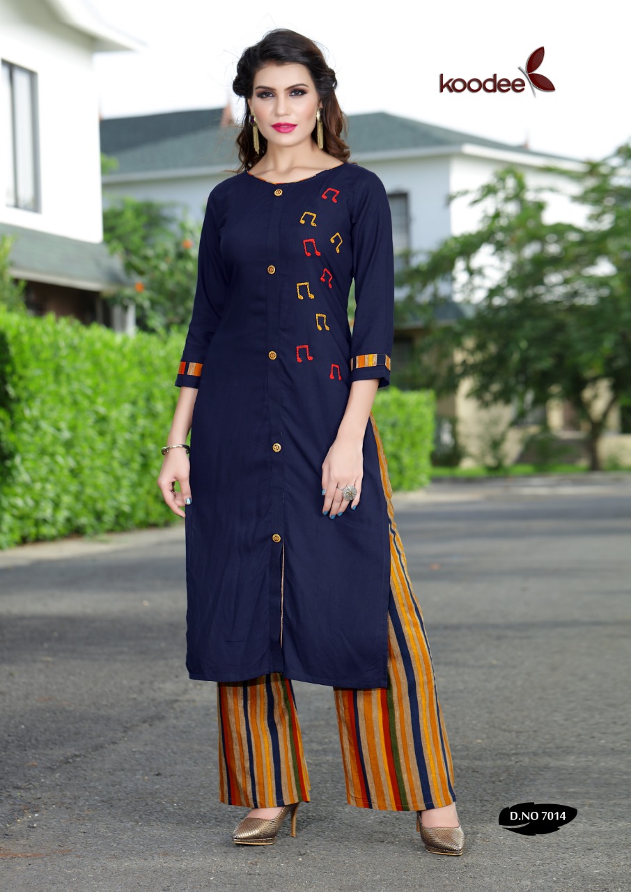 Koodee  Present   Pahechan Vol 3 Kurti With Printed Plazzo Collection