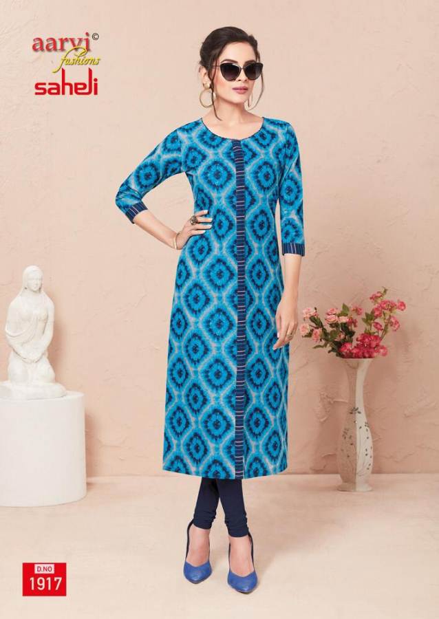Aarvi Fashions Presents Saheli 9 Nx Cotton Printed Straight-cut Casual Kurtis