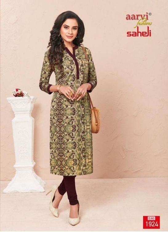 Aarvi Fashions Presents Saheli 9 Nx Cotton Printed Straight-cut Casual Kurtis