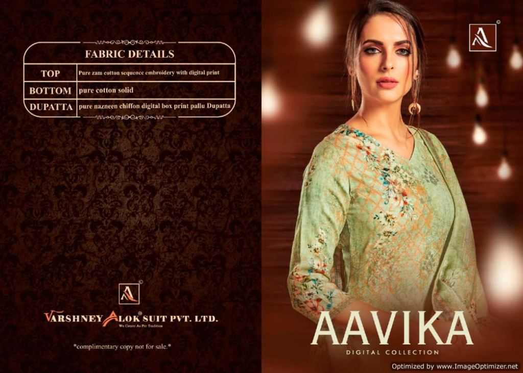 Alok Presents Aavika 2 Collection Of Embroidered Designer Pure Jam Cotton Dress Materials