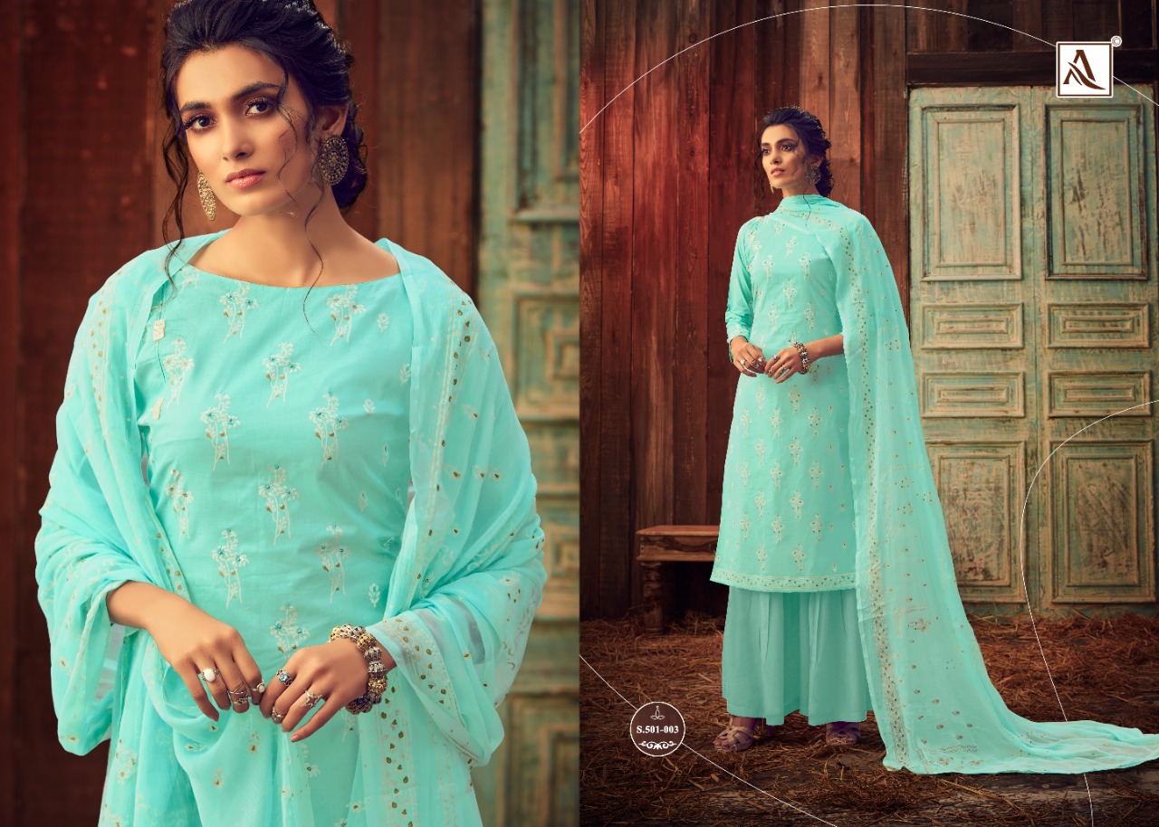 Alok Presents Bloom Gold 2 Collection Of Pure Lawn Cotton Block Print Designer Dress Materials