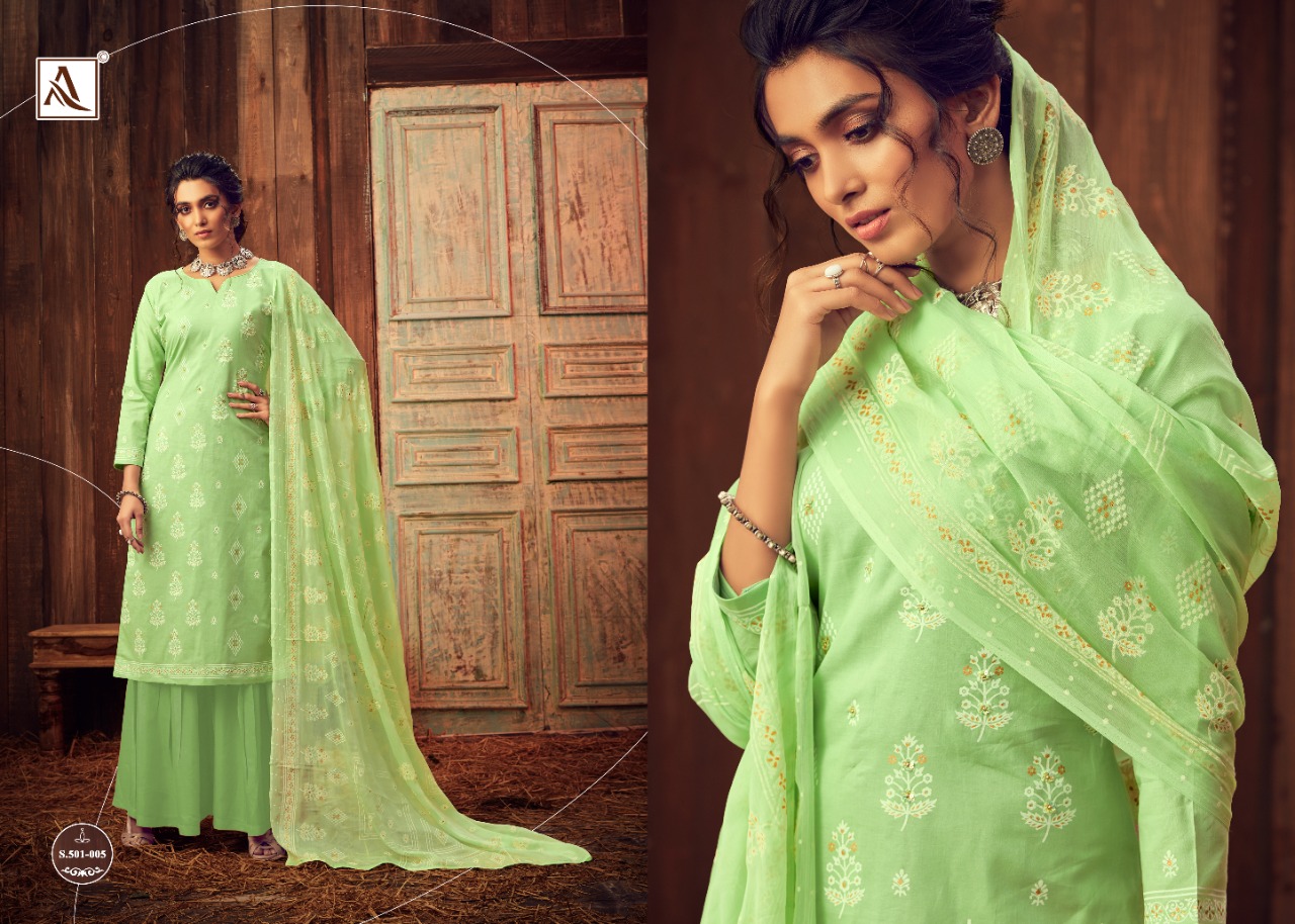 Alok Presents Bloom Gold 2 Collection Of Pure Lawn Cotton Block Print Designer Dress Materials