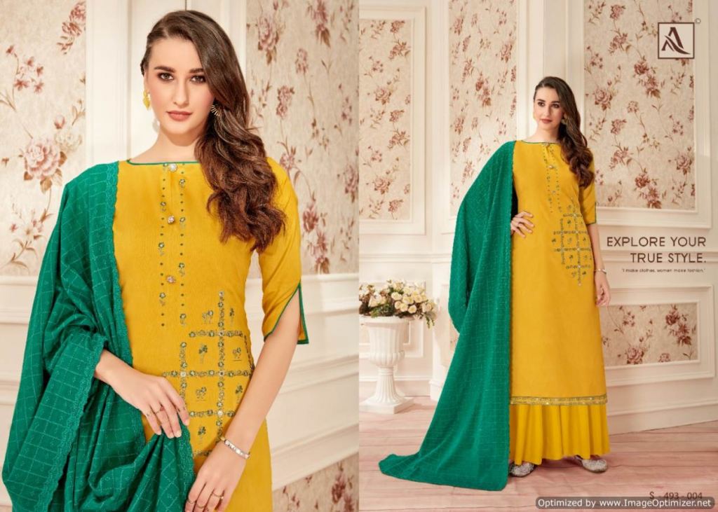 Alok Presents Gulrez Collection Of Jam Cotton Designer Dress Materials