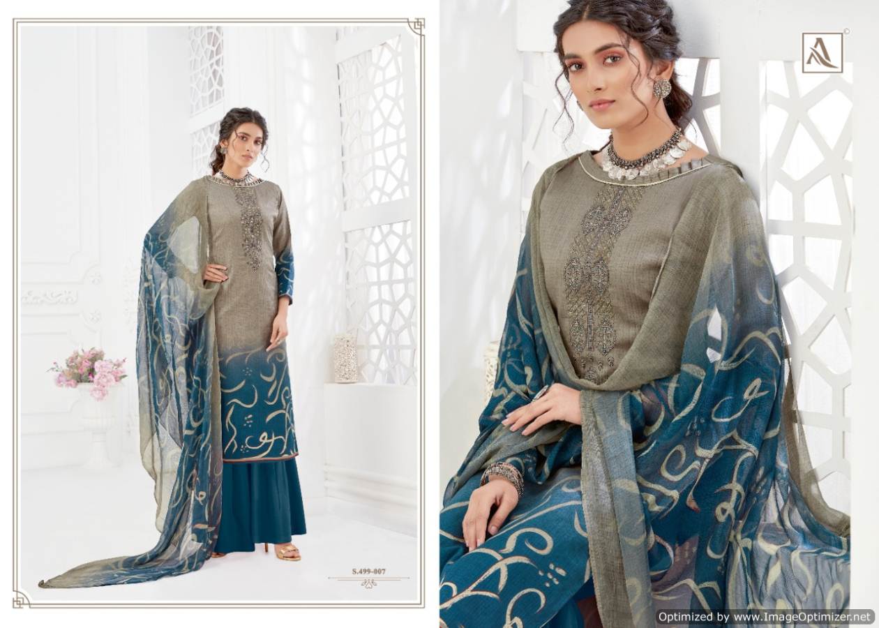 Alok Presents Gurleen Collection Of Self Embroidered And Digital Printed Cotton Dress Materials