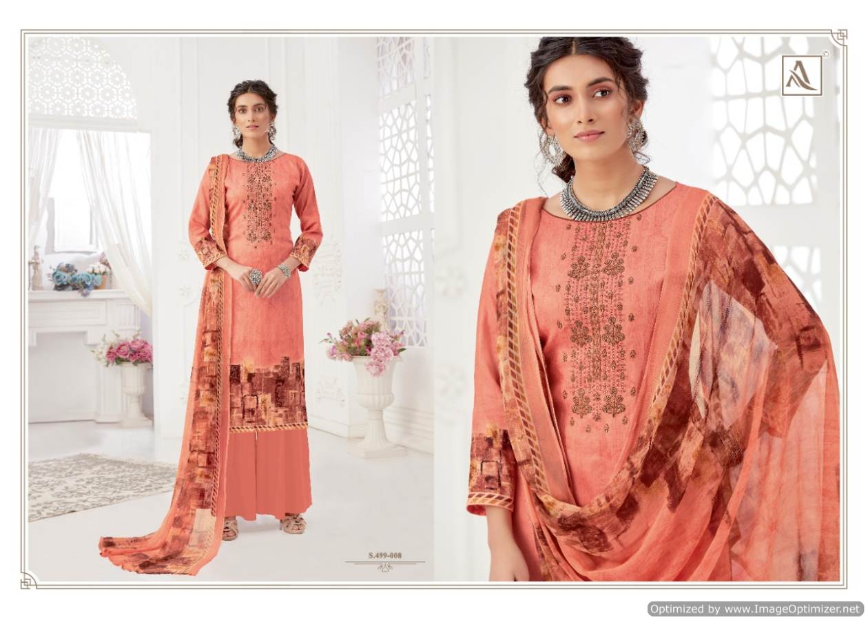 Alok Presents Gurleen Collection Of Self Embroidered And Digital Printed Cotton Dress Materials