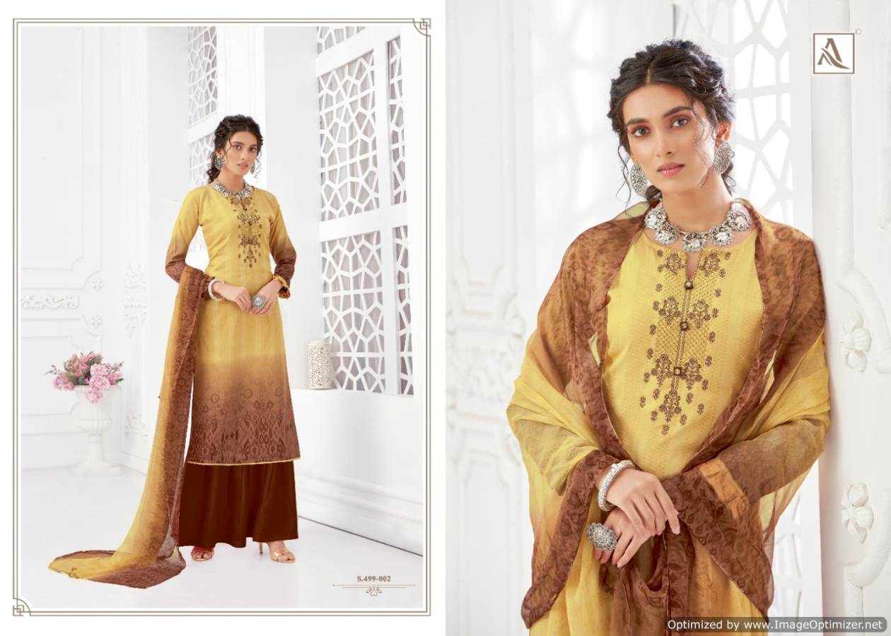 Alok Presents Gurleen Collection Of Self Embroidered And Digital Printed Cotton Dress Materials