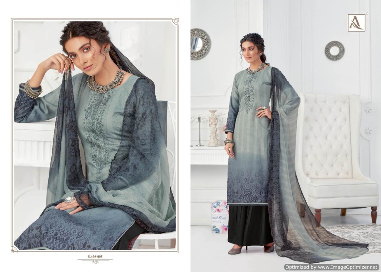 Alok Presents Gurleen Collection Of Self Embroidered And Digital Printed Cotton Dress Materials