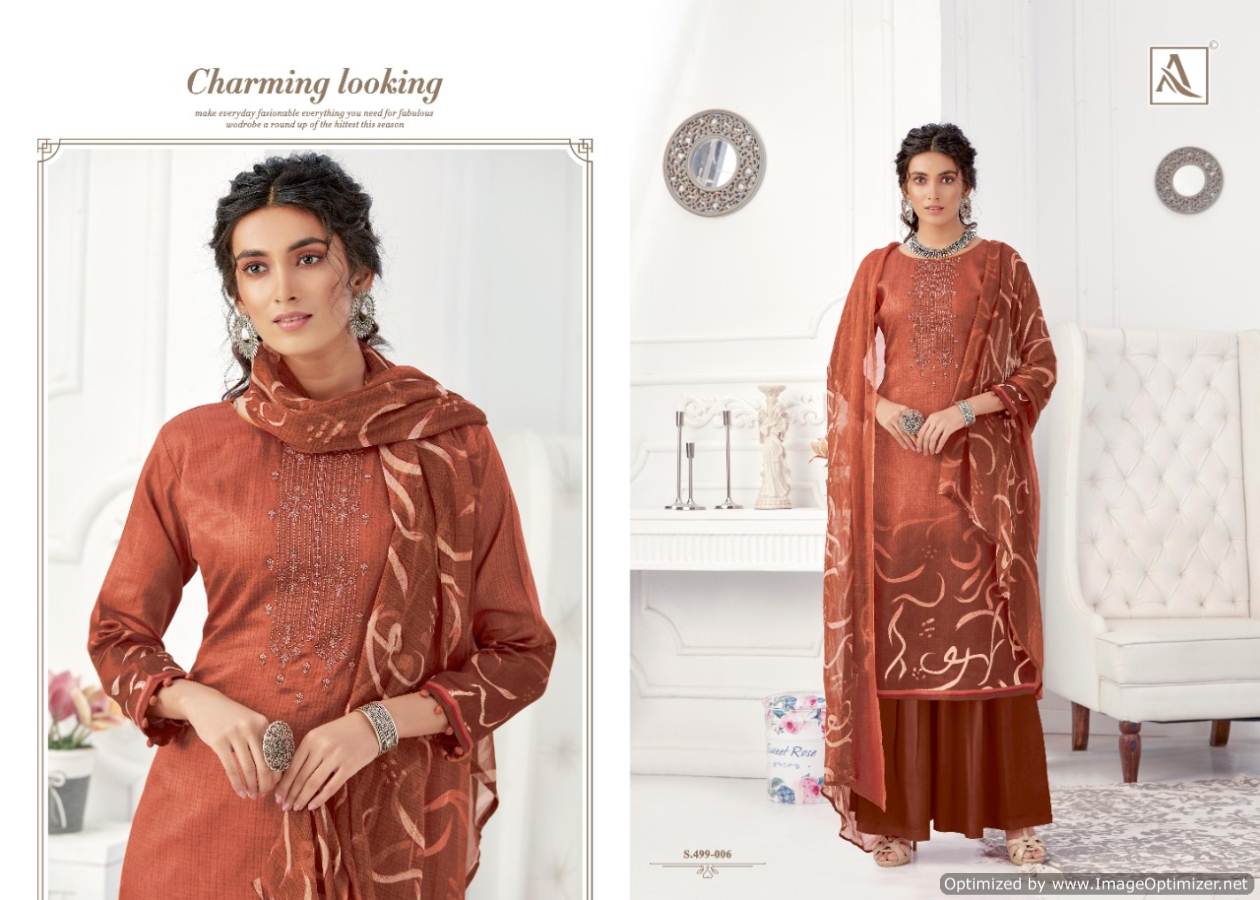 Alok Presents Gurleen Collection Of Self Embroidered And Digital Printed Cotton Dress Materials