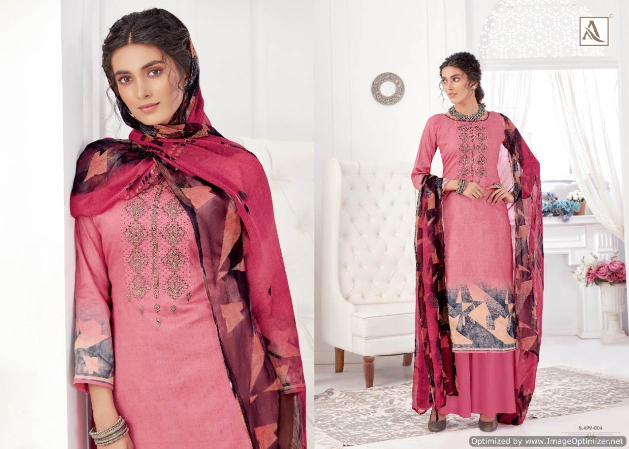 Alok Presents Gurleen Collection Of Self Embroidered And Digital Printed Cotton Dress Materials