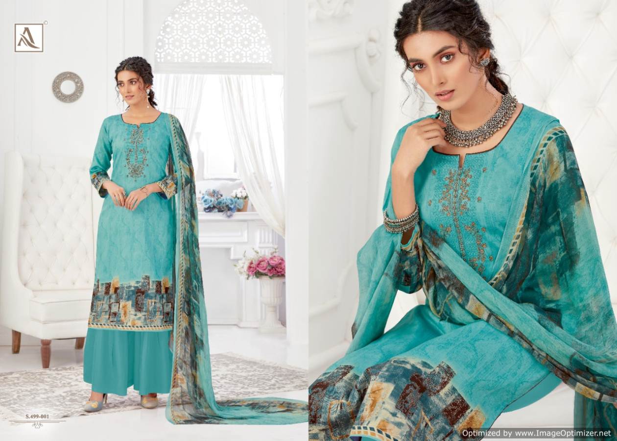 Alok Presents Gurleen Collection Of Self Embroidered And Digital Printed Cotton Dress Materials