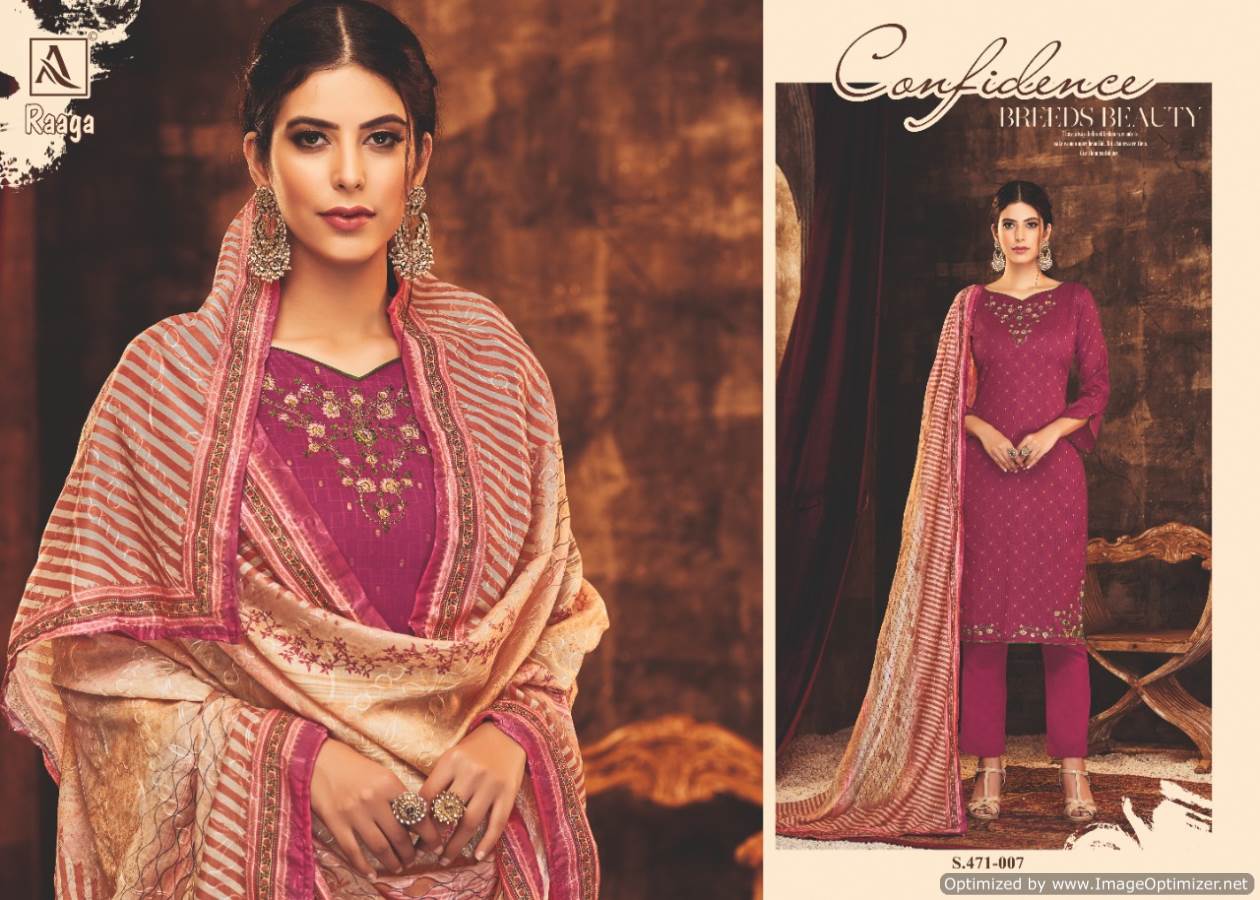 Alok Presents Raagaa Collection Of Fancy Embroidered Dress Materials