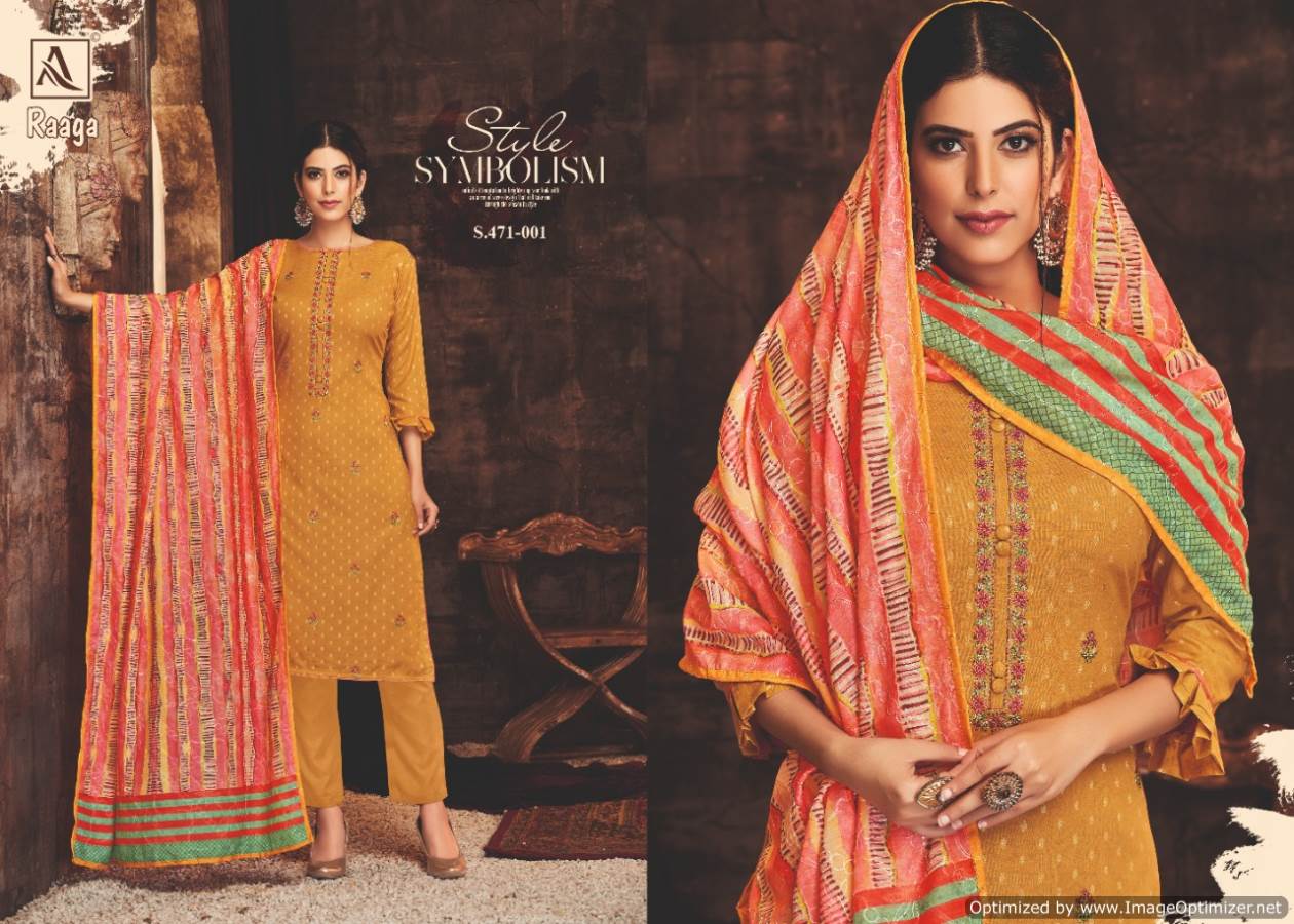 Alok Presents Raagaa Collection Of Fancy Embroidered Dress Materials