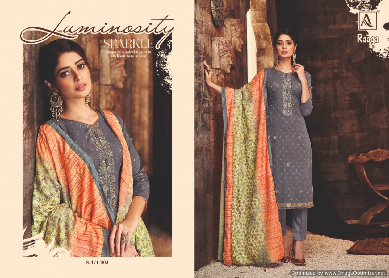 Alok Presents Raagaa Collection Of Fancy Embroidered Dress Materials